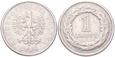 Польша 1 злотых 1994 Y 282 медно-никель 4614-313