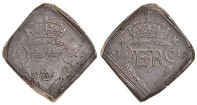 Швеция 16 эре 1566 Эрик XIV, клиппа Ahlstroem 47 серебро 10-005-15