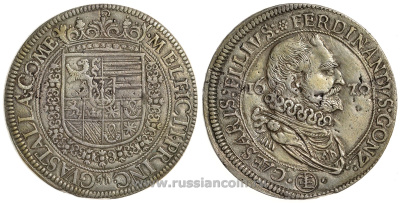 Гвасталла 1 таллеро 1620 Ферранте II Гонзага Dav. 3913, Bignotti 13 серебро 10-005-30