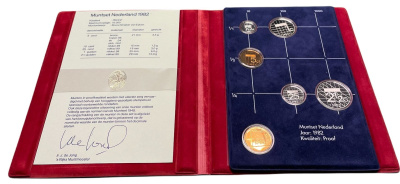 Нидерланды госнабор из 5 монет + жетон 1982 медно-никель PROOF 7-5-1-27