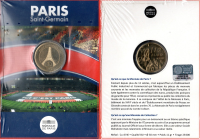 Франция 1 1/2 евро 2012 Пари Сен-Жермен, футбольный клуб KM 1918 медно-никель  UNC  3-4-6-08