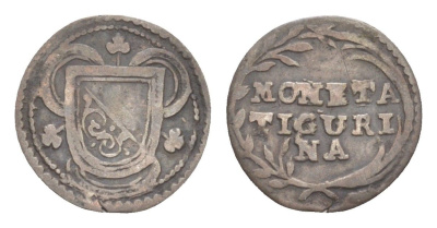 Швейцарские кантоны, Цюрих 1 раппен ND KM 11, HMZ 2 1170b серебро 603-912