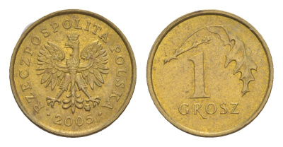 Польша 1 грош 2005 Y 276 марганец латунь UNC 4627-1218