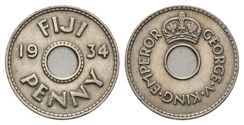 Фиджи 1 пенни 1934 Георг V (1910-1936) KM 2 медно-никель 4686-835