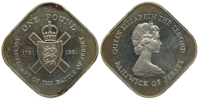 Джерси 1 фунт 1981 200 лет штурму Джерси (французами) KM 51a серебро PROOF 272-422