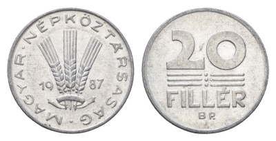 Венгрия 20 филлеров 1987 BP KM 573 алюминий 4664-1242