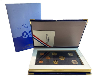 Франция евронабор из 8 монет 2002 в оригинальной упаковке монетного двора, тираж 21453 экземпляров PROOF 14-01-06-10