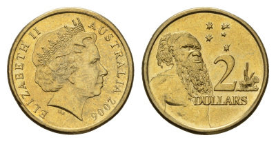 Австралия 2 доллара 2006 абориген, Елизавета II (1952-2022) KM 406 алюминиевая бронза UNC 4670-1137