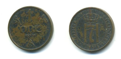 НОРВЕГИЯ 1 ЭРЕ 1941 KM 367 бронза 04-1024