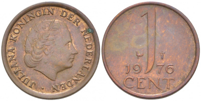 НИДЕРЛАНДЫ 1 ЦЕНТ 1976 KM 180 бронза 3457-1039