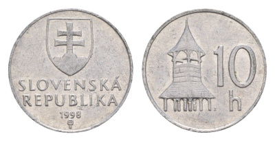 Словакия 10 геллеров 1998 KM 17 алюминий 4659-542