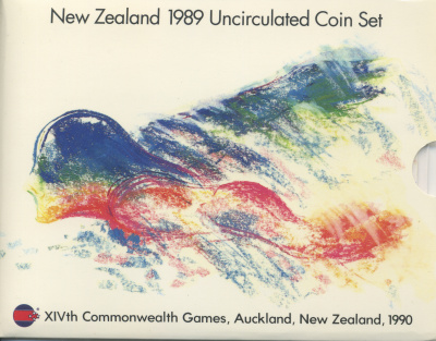 Новая Зеландия официальный набор из 5 монет 1989 XIV Игры Содружества наций    UNC  1-6-2-12