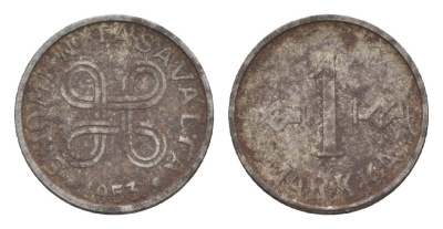 Финляндия 1 марка 1953 KM 36 железо 4647-428