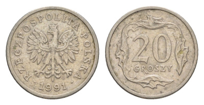 Польша 20 грошей 1991 Y 280 медно-никель 4625-1139