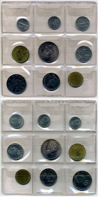 Сан-Марино годовой набор из 9 монет 1979 1, 2, 5, 10, 20, 50, 100, 200 и 500 лир KM 89-98, в оригинальной пластиковой запайке MS14   UNC  00-00