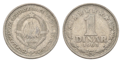 Югославия 1 динар 1965 KM 47 медно-никель 4674-914