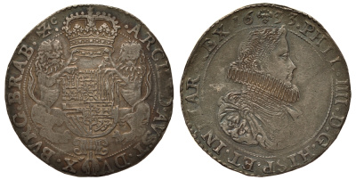 Испанские Нидерланды дукатор 1633 Филипп IIII Delm. 274, Dav. 4444, KM 56.1 серебро 00-000-00