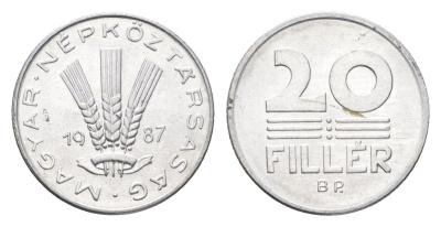 Венгрия 20 филлеров 1987 BP KM 573 алюминий 4664-1234