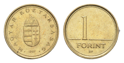 Венгрия 1 форинт 1997 BP KM 692 никель латунь UNC 4668-438