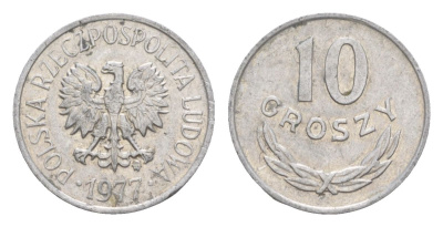 Польша 10 грошей 1977 Y AA47 алюминий 4625-133