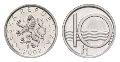 Чехия 10 геллеров 2002 KM 6 алюминий UNC 4627-752
