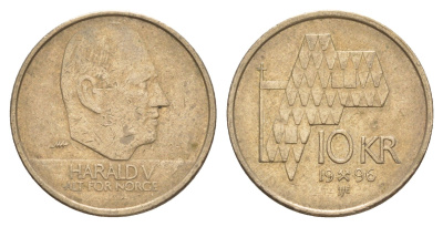 Норвегия 10 крон 1996 KM 457 никель латунь 4650-722
