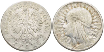 Польша 2 злотых 1934 W, Ядвига KM 20, Parchimowicz 110c  серебро 5010-1212