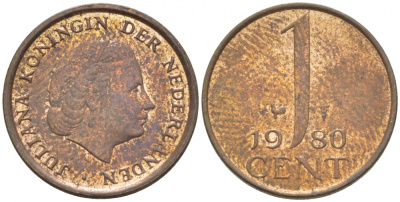 Нидерланды 1 цент 1980 Юлиана (1949-1980) KM 180 бронза 3309-611