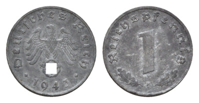 Германия 1 рейхспфенниг 1942 F KM 97, J. 369 цинк 4630-1051