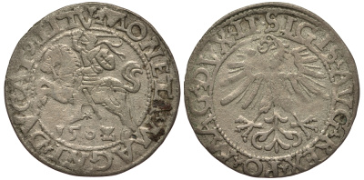 Польша 1/2 гроша 1562 Сигизмунд II Август (1544-1572), вес 1,08 гр. Gum. 602 серебро 1516-1441