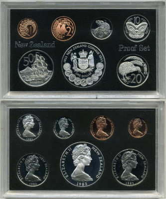 Новая Зеландия официальный набор из 7 монет 1983 в оригинальной пластиковой упаковке серебро PROOF 00-00