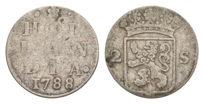 Нидерланды, Голландия 2 стювера 1788 KM 48 серебро 1522-1321
