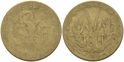 Западно-Африканские штаты 5 франков 1971  KM 2а алюминий никель бронза    4594-1057