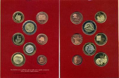 Чехия набор из 8 монет 2004 европробники, в оригинальном картонном буклете 5-6-3-49