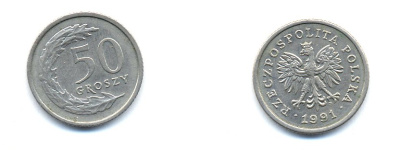 ПОЛЬША 50 ГРОШЕЙ 1991 KM 281 медно-никель 4379-546