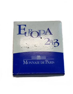 Франция 1 1/2 евро 2003 первая годовщина введения евро, в оригинальной коробке, сертификат KM 1338 серебро  PROOF  1-6-4-40