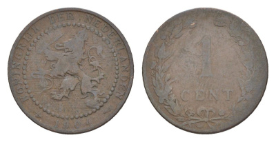 Нидерланды 1 цент 1904 Вильгельмина (1890-1948) KM 132 бронза 73-223