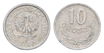 Польша 10 грошей 1973 Y AA47 алюминий 187-358