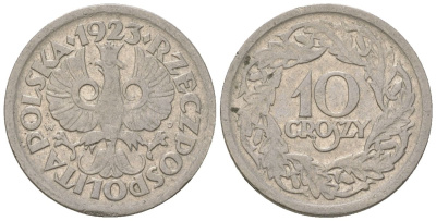 Польша 10 грошей 1923 w Y 11 никель 4136-1255