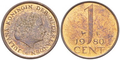 Нидерланды 1 цент 1980 Юлиана (1949-1980) KM 180 бронза 3457-1063
