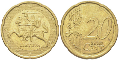 Литва 20 евроцентов 2015 KM 209 нордик 4122-1244