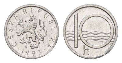 Чехия 10 геллеров 1993 KM 6 алюминий 4623-751