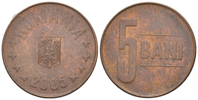 Румыния 5 бани 2005 KM 190 сталь плакированная медью 4609-337