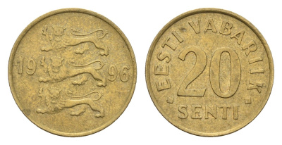 Эстония 20 сентов 1996 KM 23 латунь 192-311