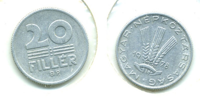ВЕНГРИЯ 20 ФИЛЛЕРОВ 1978 НАРОДНАЯ РЕСПУБЛИКА (1949-1989) KM 573 алюминий 76-554