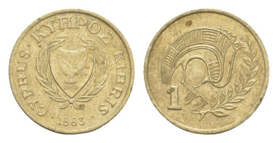 Кипр 1 цент 1983 KM 53.1 никель латунь 4649-1139