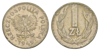 Польша 1 злотый 1949 Y 45 медно-никель 4626-414
