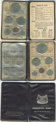 Сингапур набор из 6 монет (1, 5, 10, 20 и 50 центов; 1 доллар) 1973 в оригинальной банковской упаковке KM 1, 2, 3, 4, 5 и 6 UNC 8-2-06-22