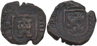 ИСПАНИЯ 8 МАРАВЕДИ 1622 МОНДВОР BURGOS KM 73.1 (41.1) медь 413-6731