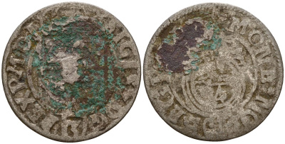 Польша 3 полкера (3 полторака - 1 крейцер) 1623 Сигизмунд III Ваза (1587-1632) Gorecki B.23 серебро 4158-1255